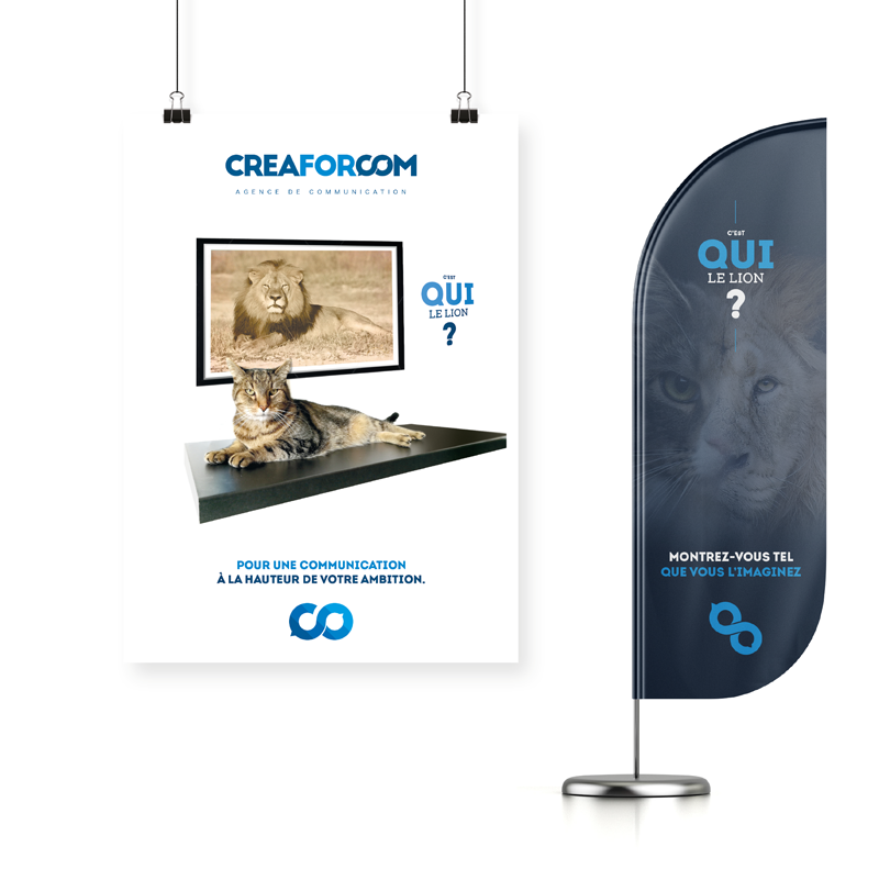 publicité sur lieu de vente : totem, affiches, stands, bâches, calicots, drapeaux, oriflammes, kakemonos, rollup